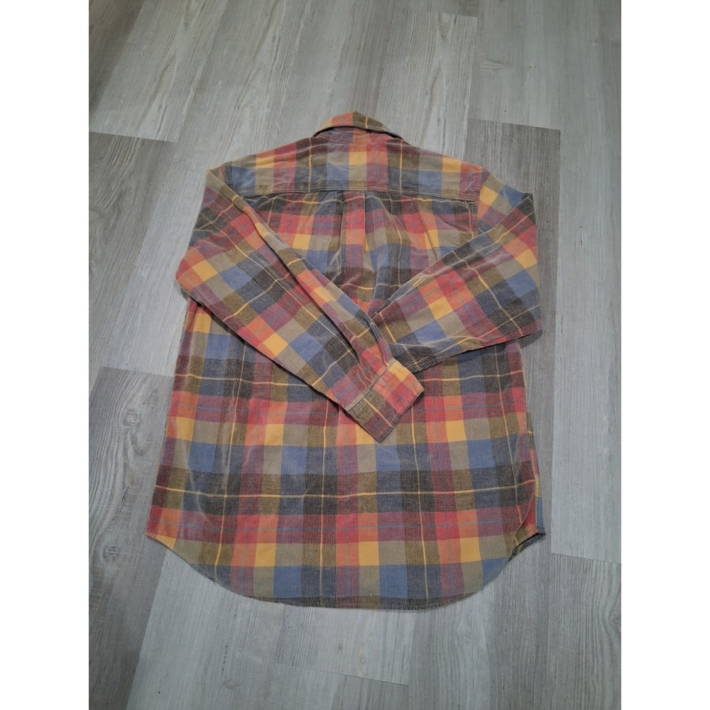Orvis Mens Plaid Corduroy Button Down Shirt Medium Multi Color Long Sleeve - Picture 2 of 6